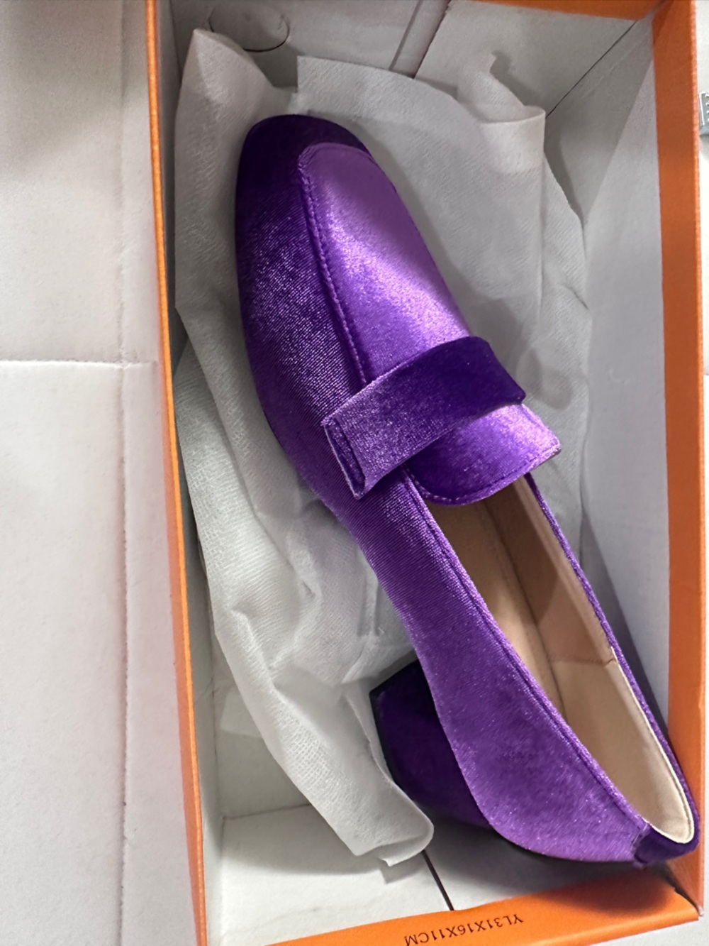 Purple Velvet Block Heel Loafer - Women
